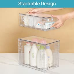 Sindcom Stackable Storage Drawers Set of 4CLEAR - Thumbnail 3