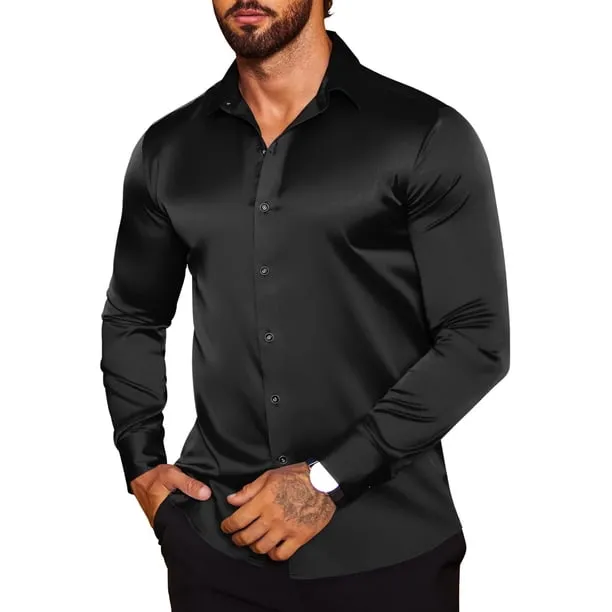 Men's Shirt Activewear Button Down Formal Dress