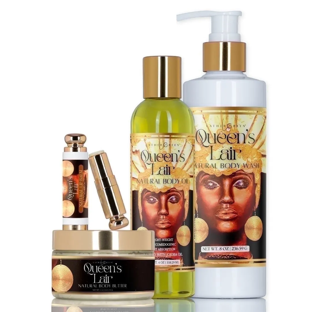 Queens Lair Royal Collection Complete Natural Skincare Set for Adults with Hydrating & Nourishing Formulas for All Skin