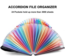 Phancir 24 Pocket Accordion File Organizer Thicker - Thumbnail 8