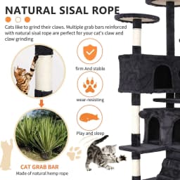 Bestpet 54IN Cat Tree Tower Scratch Posts Condo - Thumbnail 5