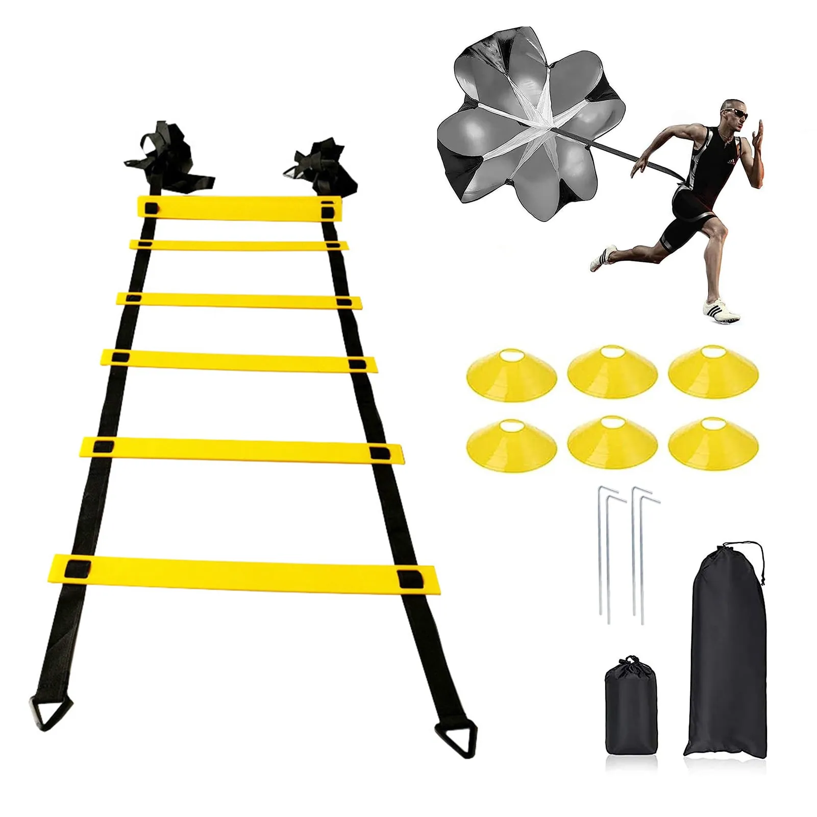 Agility Ladder 12 Rung Speed Ladder Set 197FT with