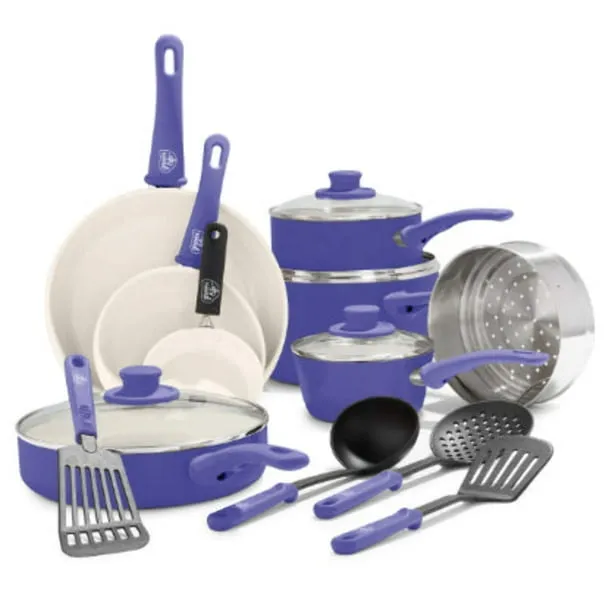Greenlife 16 Piece Nonstick Cookware Set Soft Grip