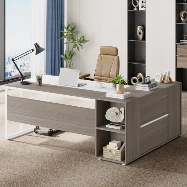Tribesigns 71 Inch L Shaped Executive Desk with