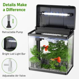 Pondon Fish Tank 17 Gallon Glass Aquarium with Air - Thumbnail 7