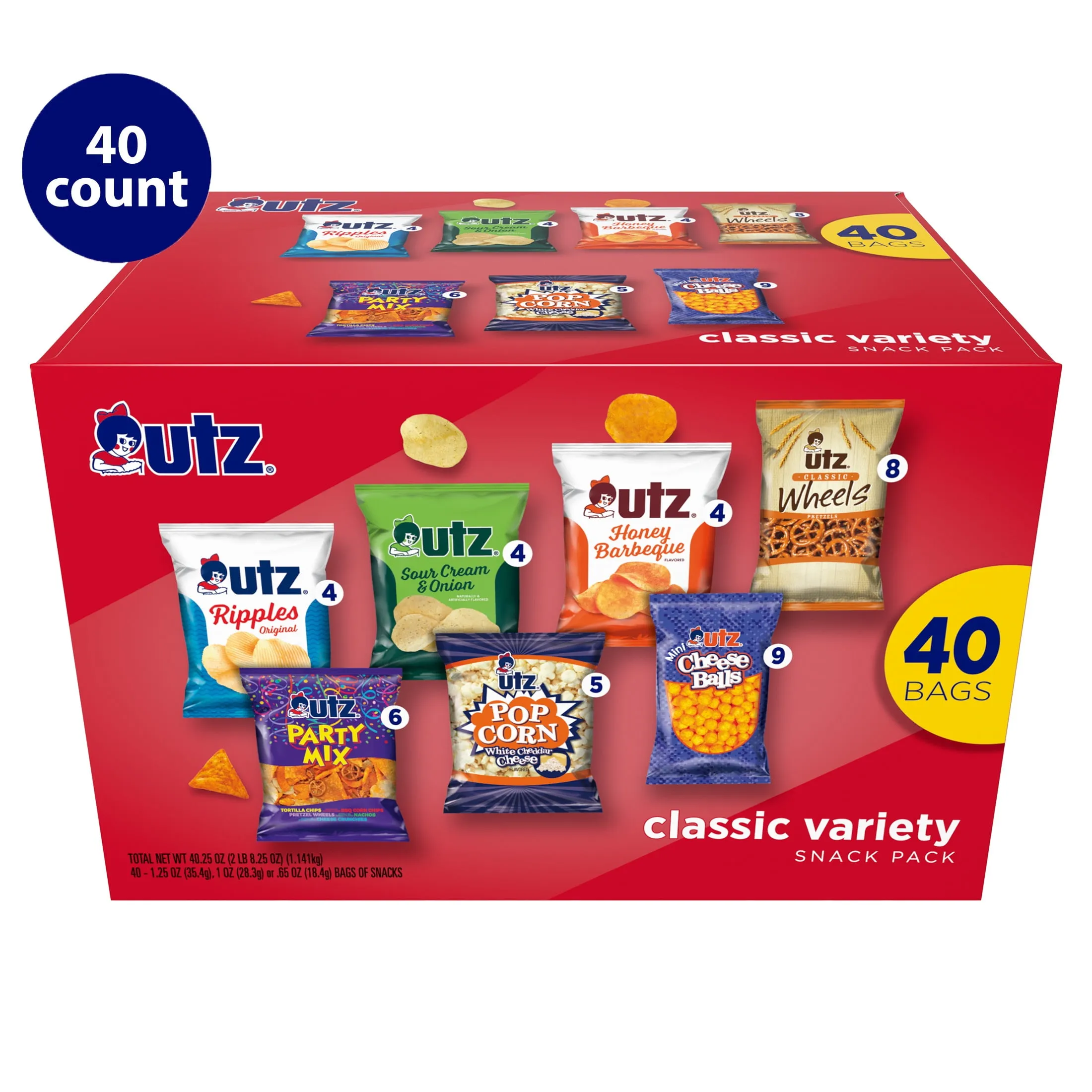 Utz Classics Snack Box Variety Pack 1 Oz 40 Count
