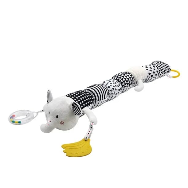 Infant Baby Musical Caterpillar Stuffed Animal Toy Plush Toys,Multi-Sensory Textures,Crinkle,with Ruler and Ring