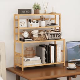 Gtouse 4 Tier Desktop Shelf Bamboo Desktop - Thumbnail 1