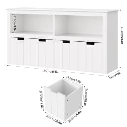 Homfa Kids Toy Storage with 4 Drawers Cubes - Thumbnail 4