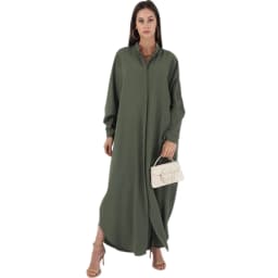 Idopip Women's Abaya Muslim Dresses Batwing Sleeve - Thumbnail 1