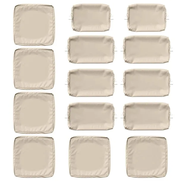 Kimunuk 14 Pcs Outdoor Cushion Slipcovers, Replacement Outdoor Patio Cushion Covers with 3 Size, Waterproof and Zippered