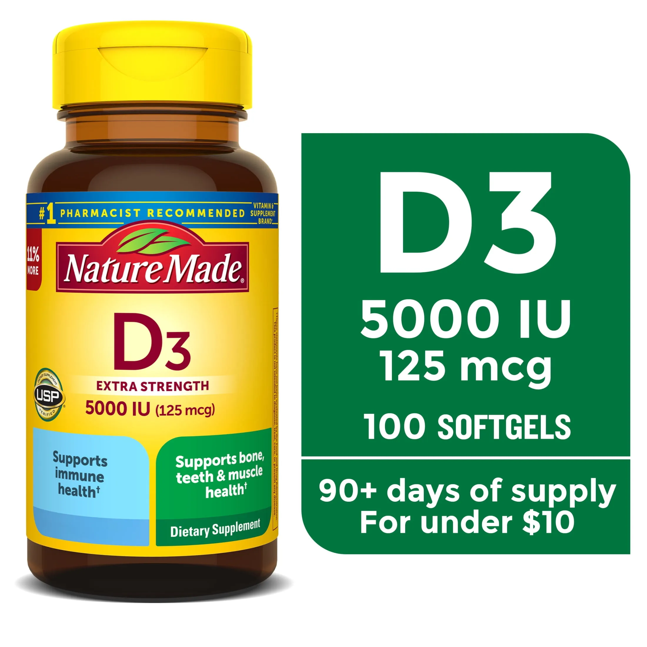 Nature Made Extra Strength Vitamin D3 5000 Iu 125