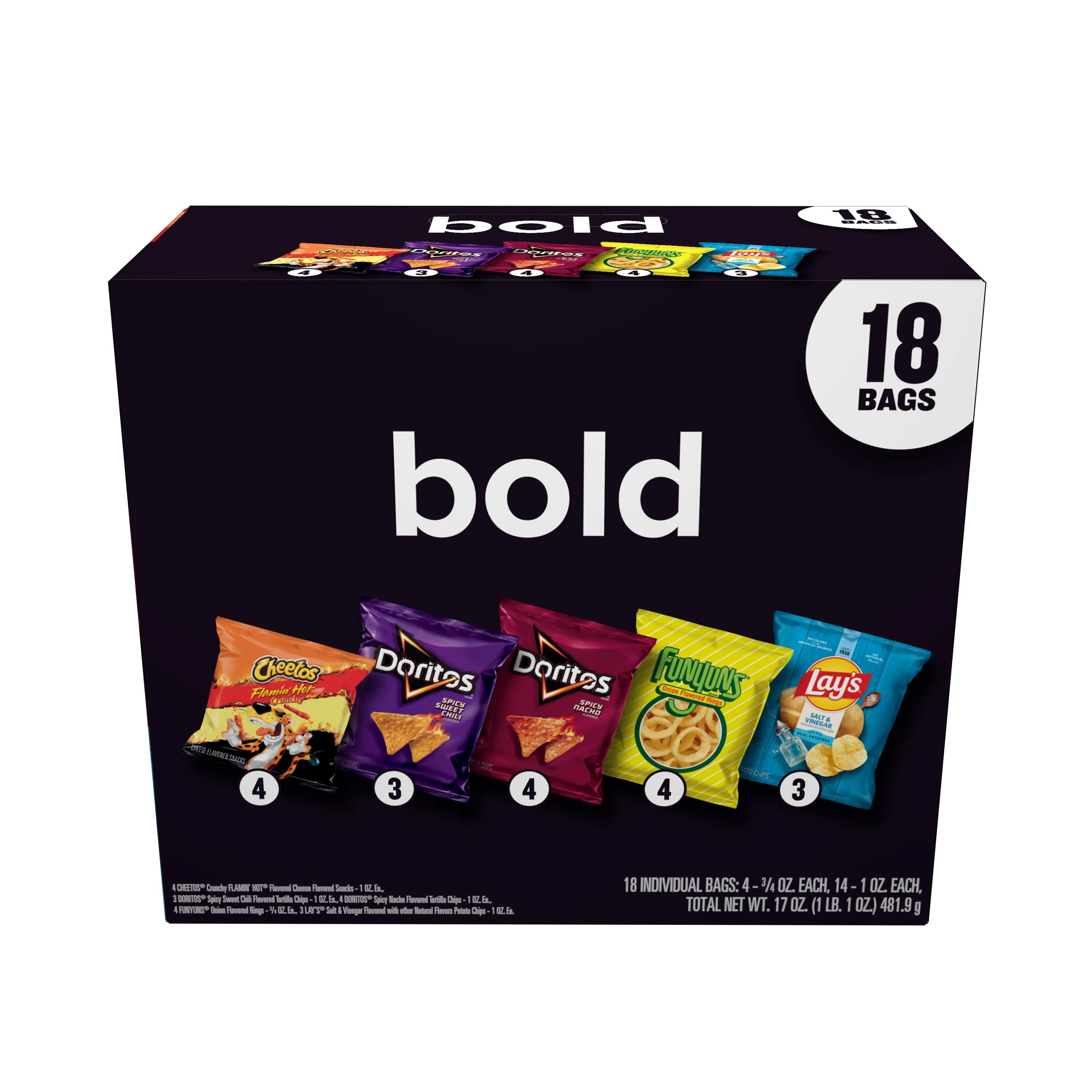 Frito Lay Bold Mix Chips Variety Pack 18 Pack