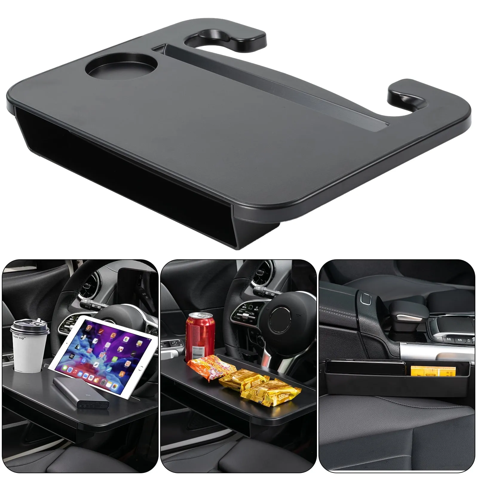 Xukey 2 in 1 Car Steering Wheel Tray Table Food