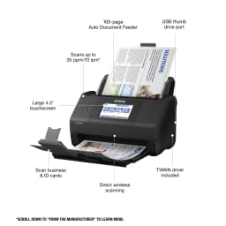 Epson Workforce Es 580W Sheetfed Scanner 1200 Dpi - Thumbnail 3