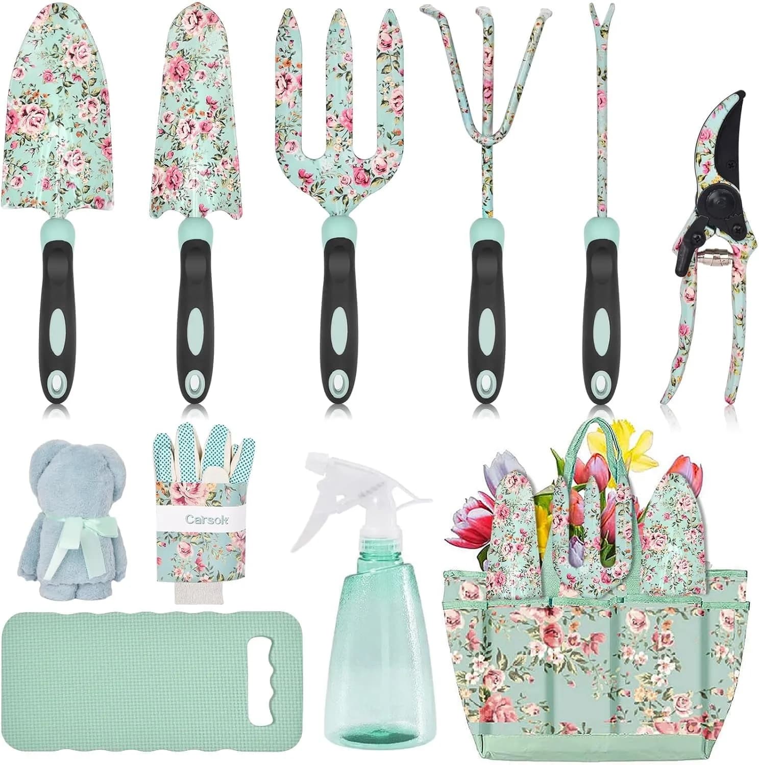 Garden Tools Set Carsolt 11 Pcs Heavy Duty Floral