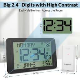 Geevon 108 Atomic Clock with Indoor Outdoor - Thumbnail 3