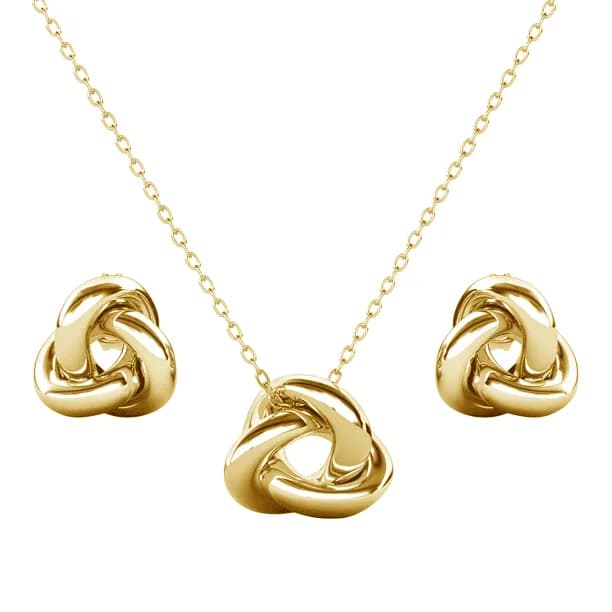 Ashley 18k Yellow Gold Plated Knot Jewelry Set, Gift for Women