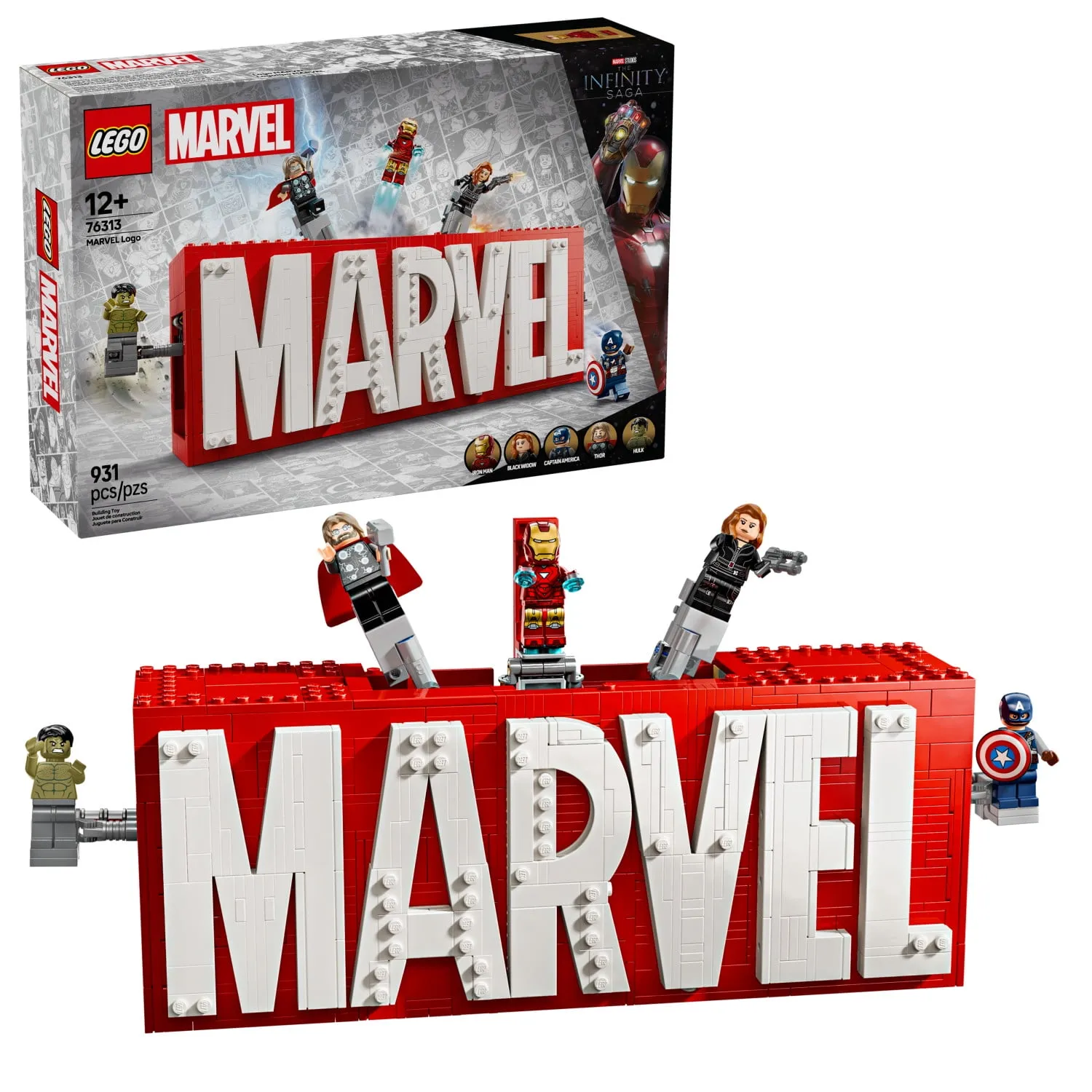 Lego Marvel Marvel Logo and Minifigures Building