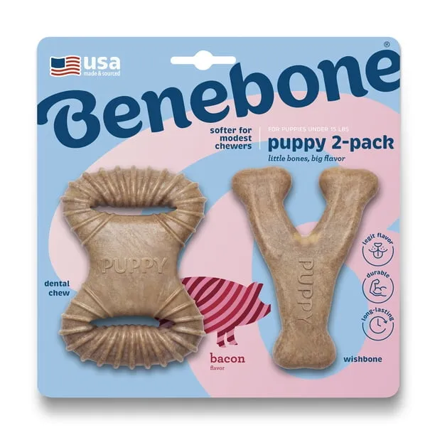 Benebone Puppy 2 Pack Dental Chewwishbone Dog Chew