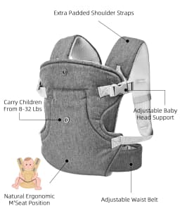 Rupoun Baby Carrier Convertible Soft and Cool Baby - Thumbnail 7