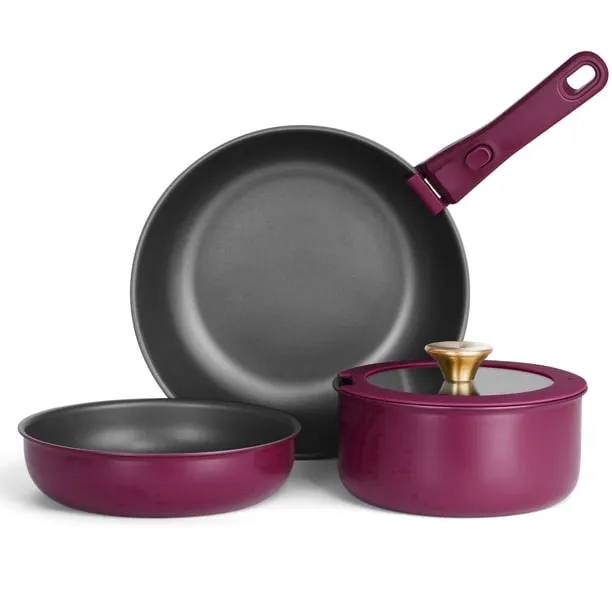 Walchoice 5PCS Pots and Pans Set Granite Nonstick