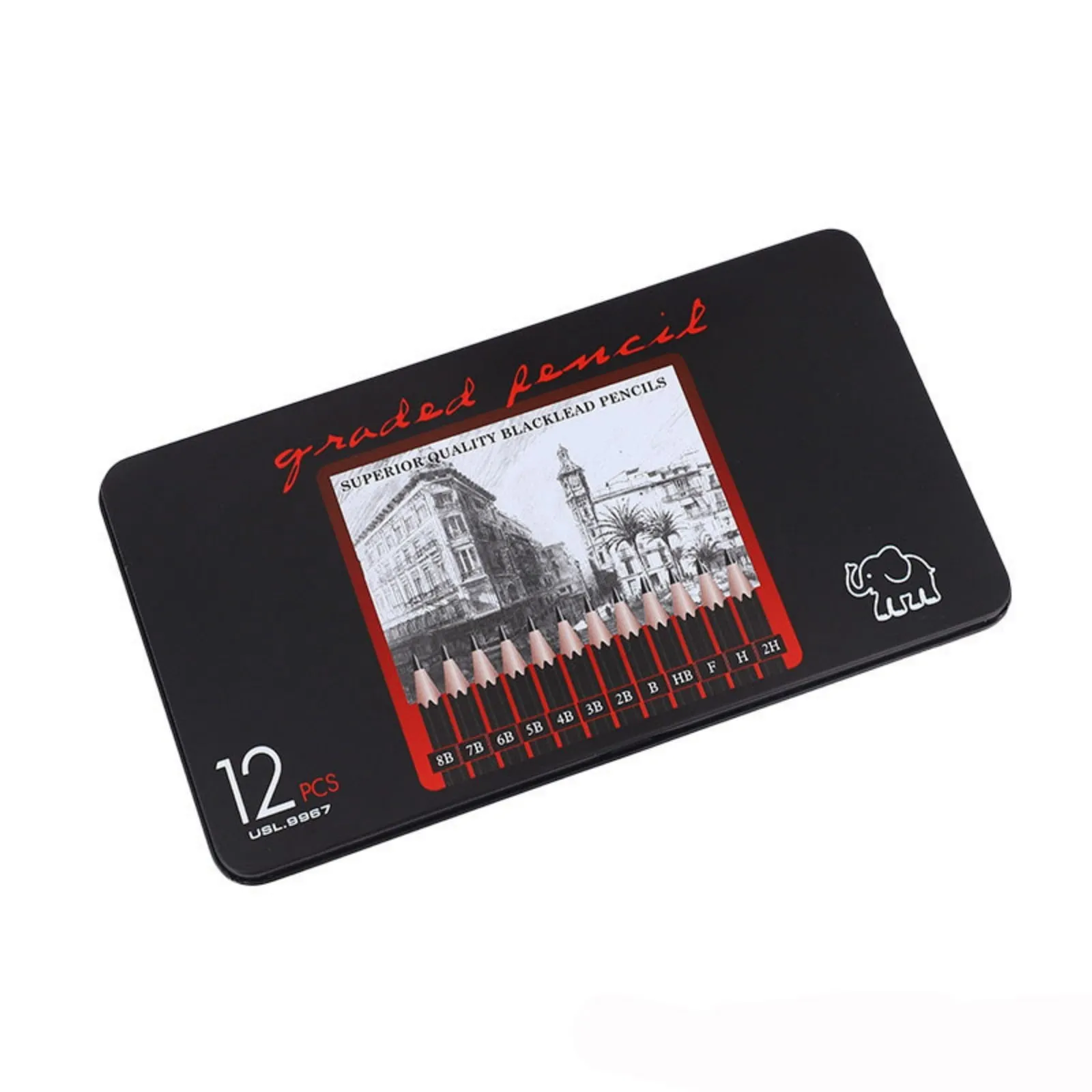 TOPRenddon 12-Piece Sketch Pencils Set in Iron Box Professional Drawing Kit for Artists, Beginners & Students | Art Sup