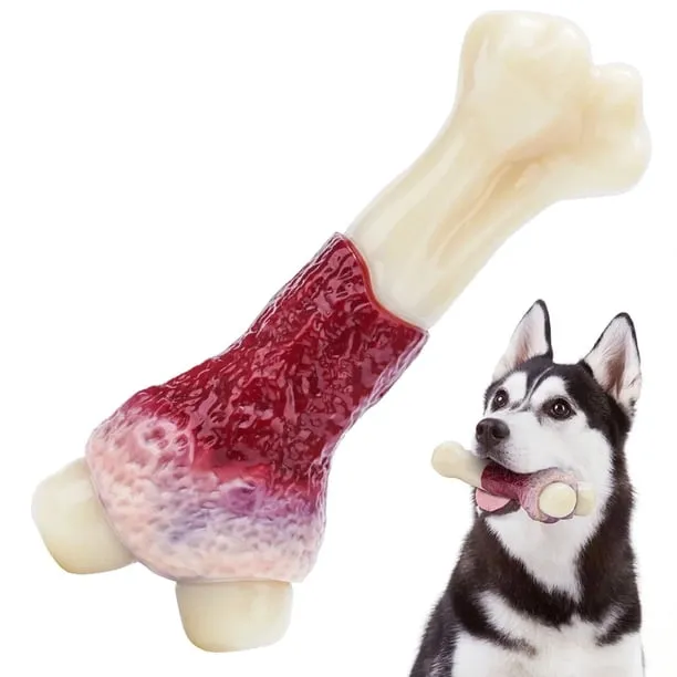 MASBRILL Dog Toys for Aggressive Chewers, Indestructible Durable Dog Chew Toys, Non-Toxic Food Grade Nylon Dog Bone Toy 