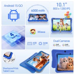 101 Android 15 Kids Tablet 6GB32GB and Dual Camera - Thumbnail 2
