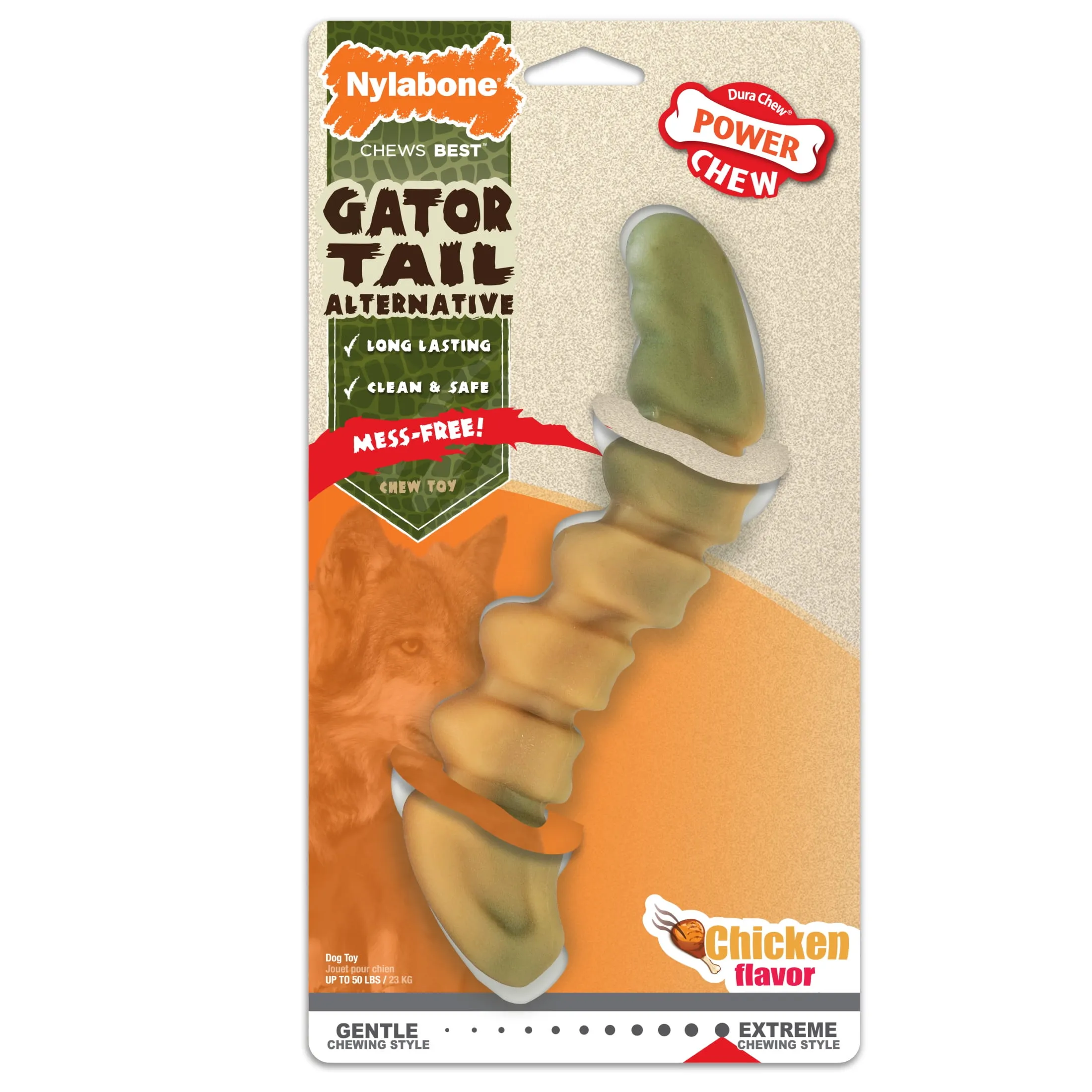 Nylabone Power Chew Gator Tail Alternative Dog Toy
