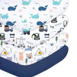 Little Grape Land Crib Sheets for Baby Boys 4 Pack - Thumbnail 1
