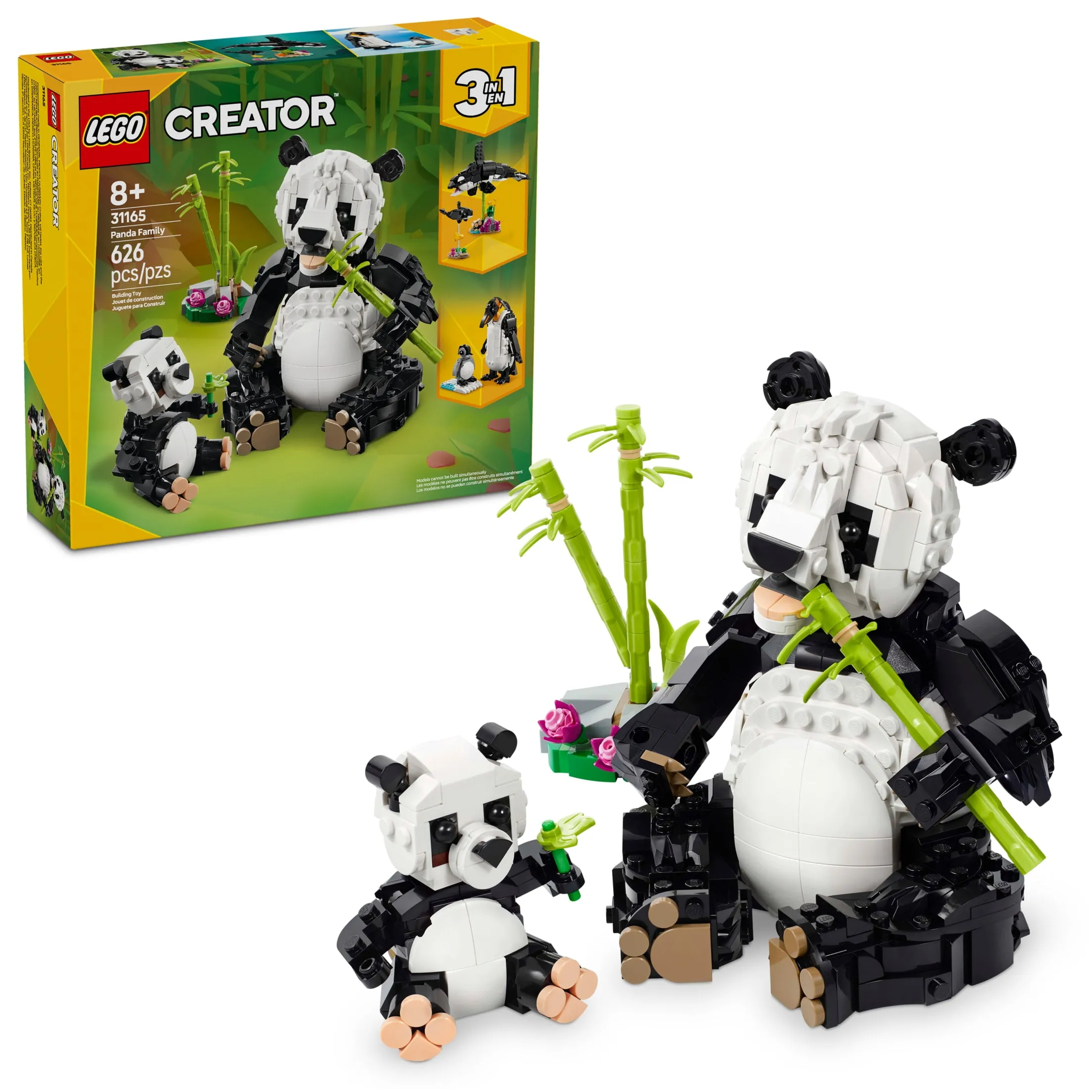 LEGO Creator 3 in 1 Wild Animals Panda Family Building Toy - Kids Toy for Girls & Boys, Ages 8+ - Build Panda, Penquin