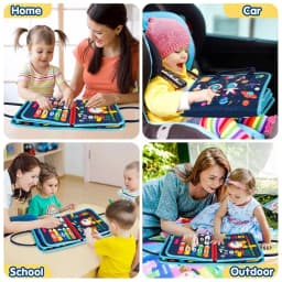 COWIN Busy Board Montessori Toys for Toddler Boy - Thumbnail 4