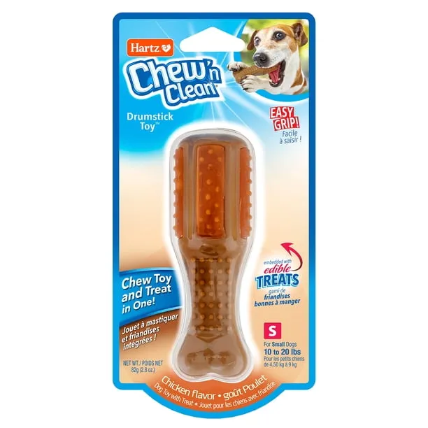 Hartz Chew N Clean Drumstick Dog Chew Toy Chicken