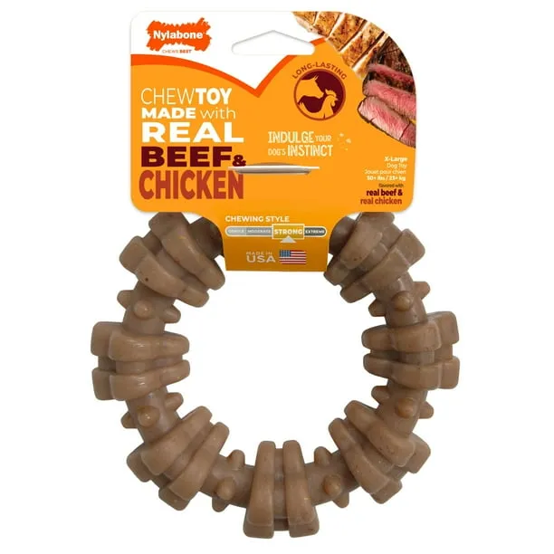 Nylabone Strong Chew Textured Ring Dog Toy Dog