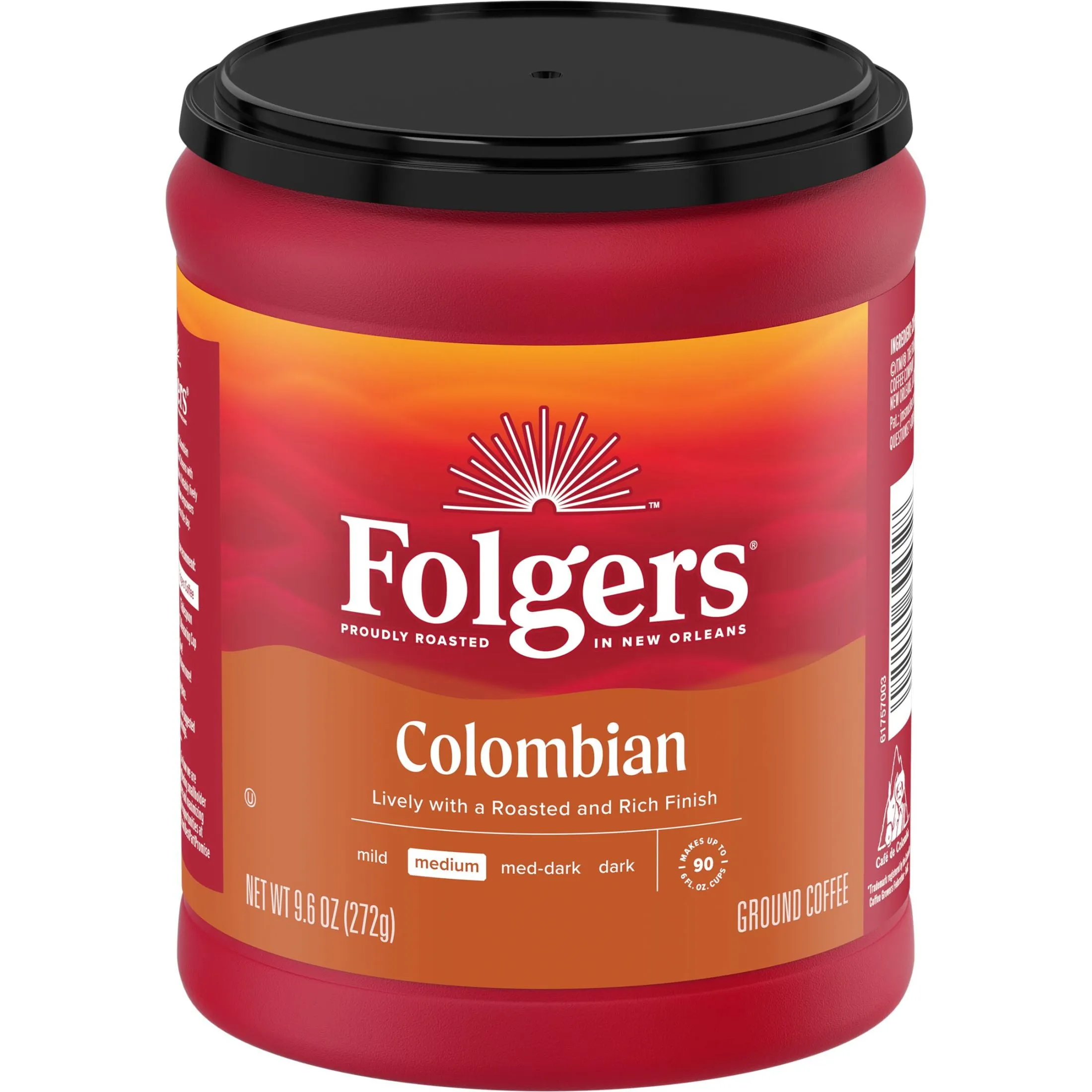 Folgers Colombian Ground Coffee Medium Roast 96 Oz