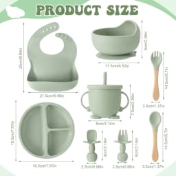 Hequsigns Army Green Silicone Baby Feeding - Thumbnail 4