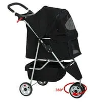 Bestpet Pet Stroller 3 Wheels Travel Folding - Thumbnail 4