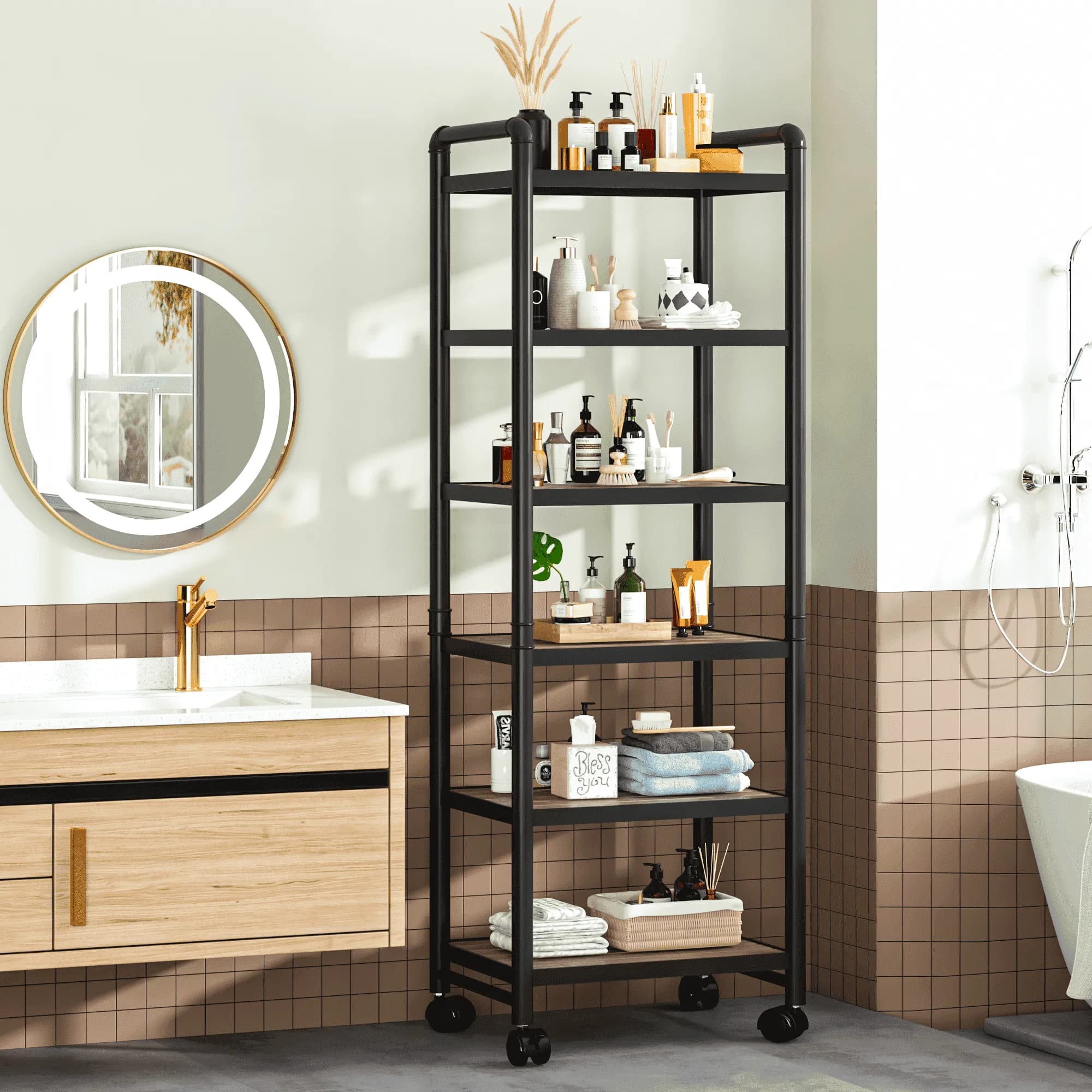 Baxluxe Adjustable 6 Tier Storage Shelves