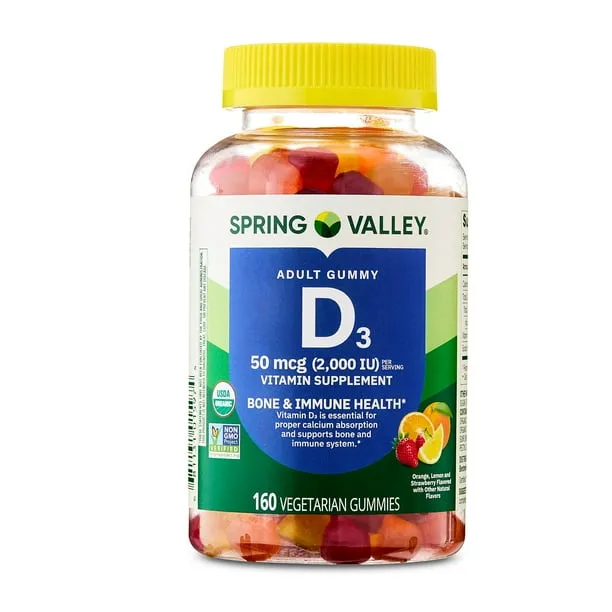 Spring Valley Vitamin D3 Gummies 50 Mcg 160 Count