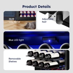 Simzlife 45 Bottle Wine Cooler Refrigeratorbuilt - Thumbnail 8