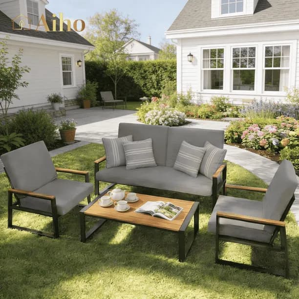 Aiho 4 Pieces Patio Furniture Set All Weather