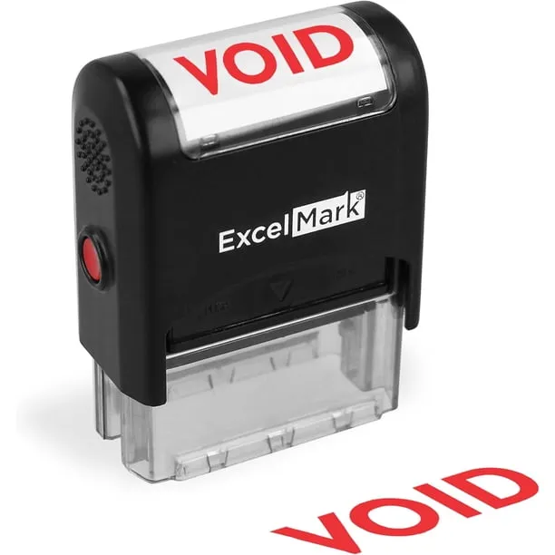 ExcelMark Void Stamp Self-Inking Rubber Stamp - Red Ink for Office Use, Ideal for Efficient Document Management with Voi