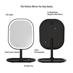 Mainstays LED Makeup Mirror Rechargeable Vanity - Thumbnail 2