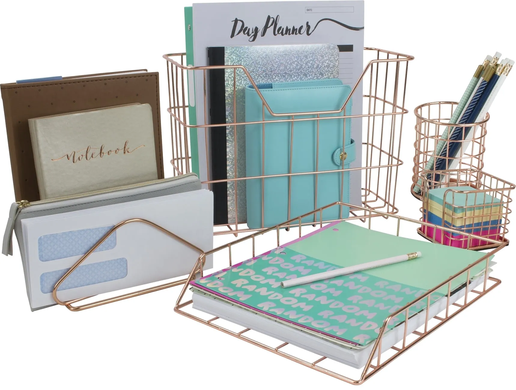 Sorbus Wire 5 Compartment Desktop Organizer Set