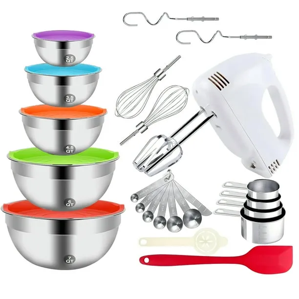 7 Speed Electric Hand Mixer5 Large Mixing Bowls