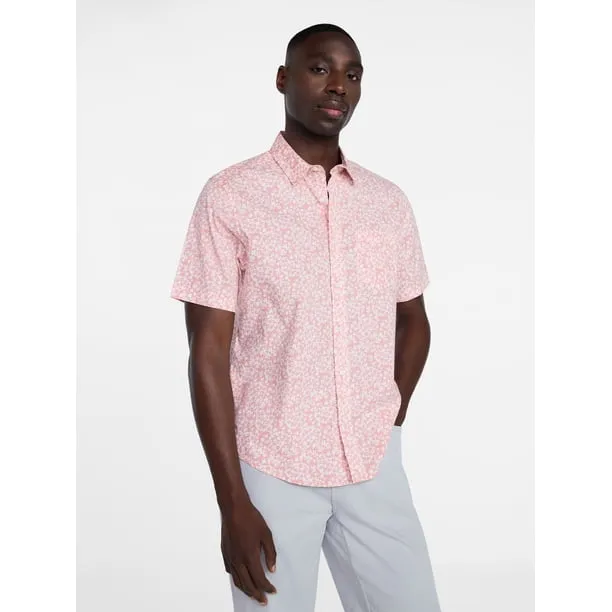 Men's and Big Men's Button Up Poplin Shirt with