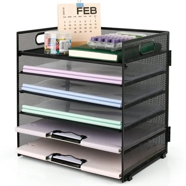 Phancir 6 Tier Desk Organizer Paper Storage Box