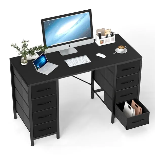 Edx 47 Inch Computer Desk with 8 Fabric Drawer