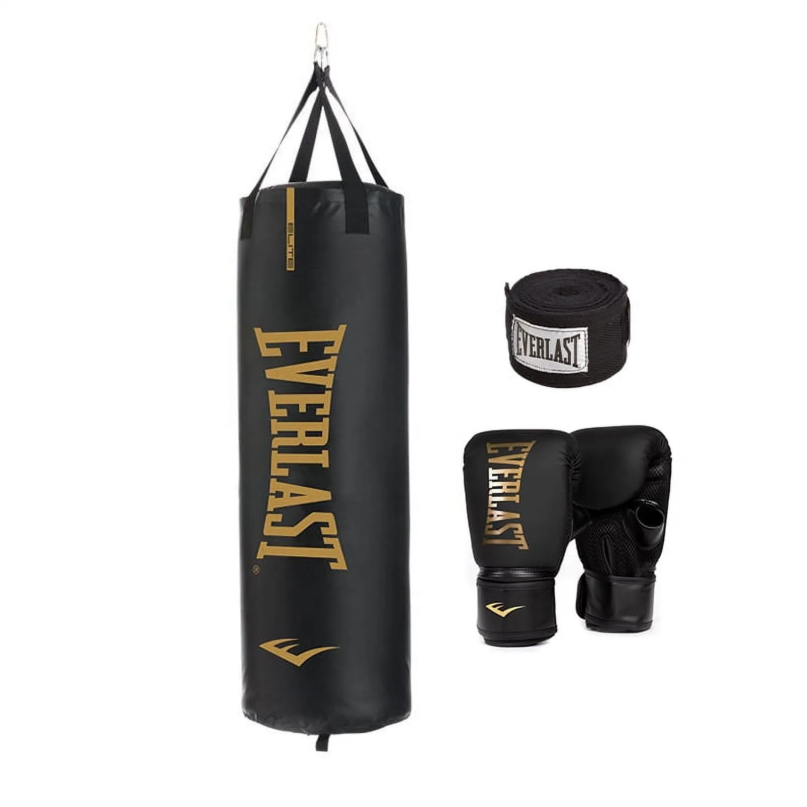 Everlast Durable Heavy Punching Bag Kit Black with